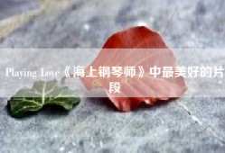 Playing Love《海上钢琴师》中最美好的片段