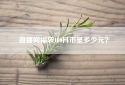 直播间福袋100抖币是多少元？