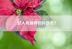 女人有涵养的抖音名？