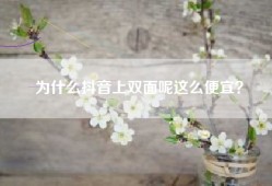 为什么抖音上双面呢这么便宜？