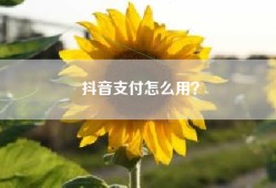 抖音支付怎么用？