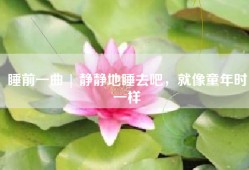 睡前一曲 | 静静地睡去吧，就像童年时一样