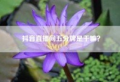 抖音直播间五分牌是干嘛？