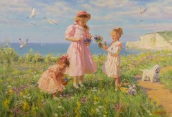 【音画】阳光下的少女和儿童，俄罗斯水彩画家Alexander Averin