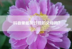 抖音里能发过世的父母吗？