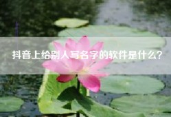 抖音上给别人写名字的软件是什么？