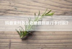 抖音支付怎么老是跳到银行卡付款？