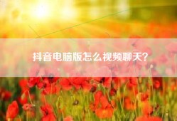 抖音电脑版怎么视频聊天？