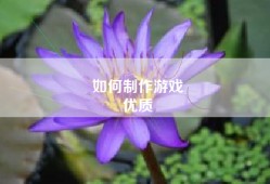 如何制作游戏
优质