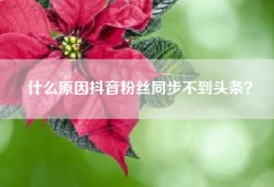 什么原因抖音粉丝同步不到头条？