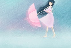 雨，少女