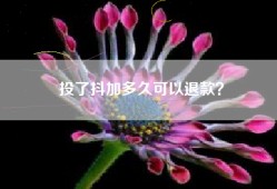 投了抖加多久可以退款？