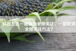 抖音怎么一键取消全部关注，一键取消全部关注方法？