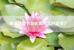 像中秋佳节如此明月几时能有？