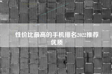 性价比最高的手机排名2022推荐
优质  第111张