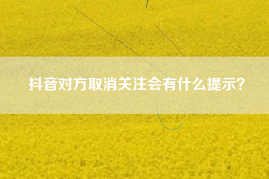 抖音对方取消关注会有什么提示？  第1张