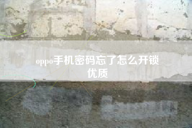 oppo手机密码忘了怎么开锁
优质  第88张