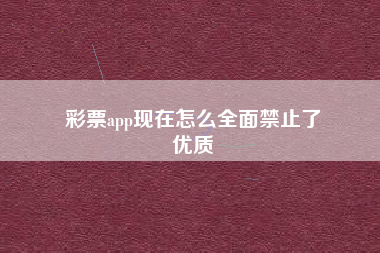 彩票app现在怎么全面禁止了
优质  第60张