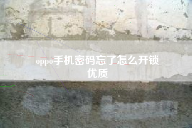 oppo手机密码忘了怎么开锁
优质  第28张