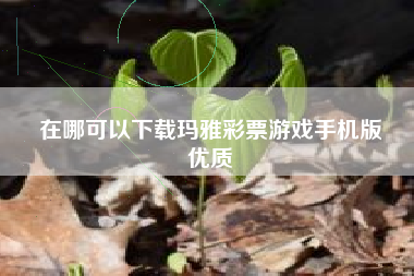 在哪可以下载玛雅彩票游戏手机版
优质  第20张